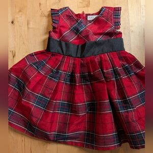 Hope & Henry Red Plaid Dress with Black Waistband